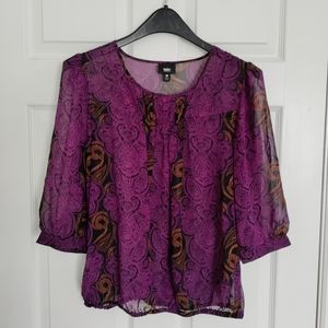 MOSSIMO Misses size M 3/4 sleeve sheer blouson top